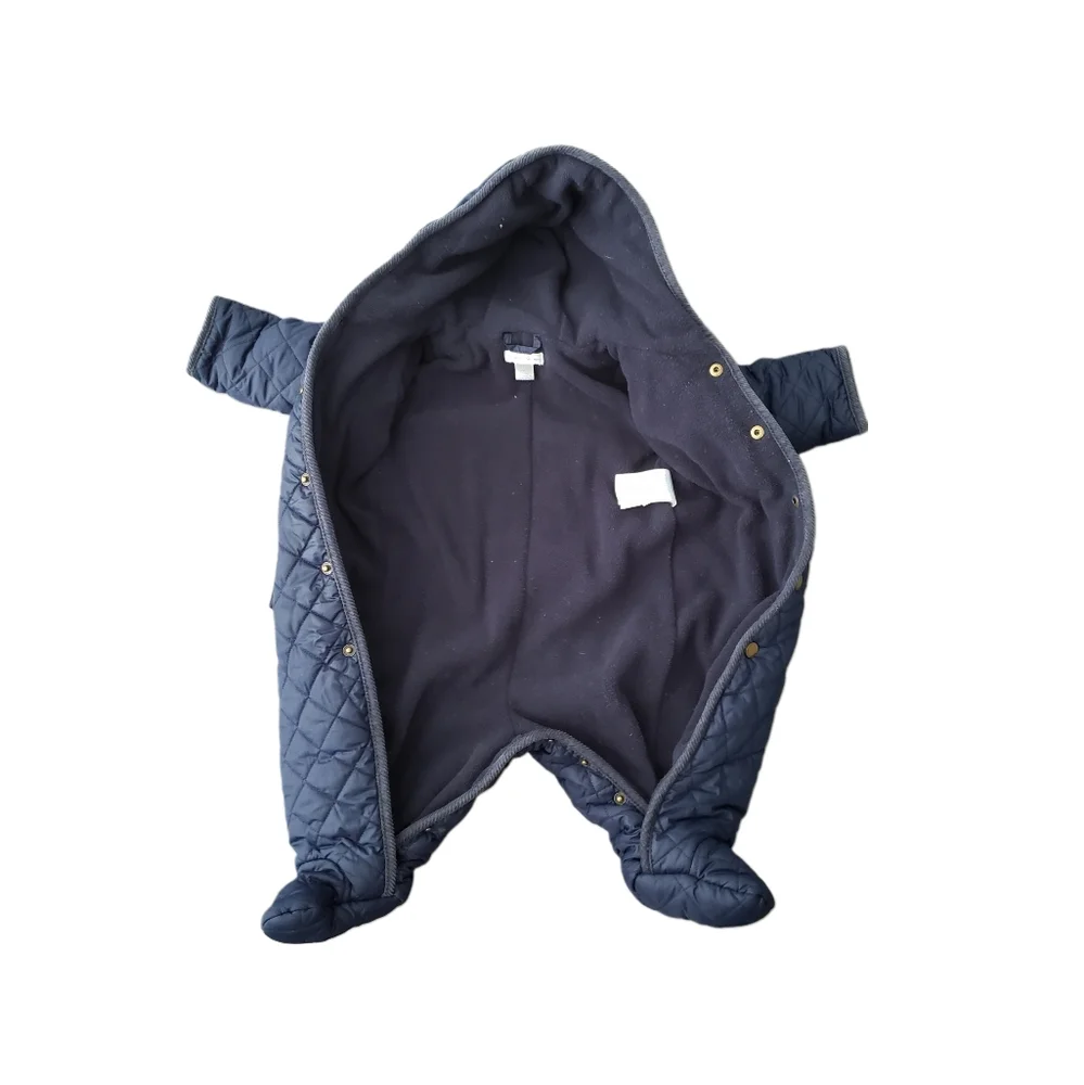 Ralph Lauren 6 Months Baby Water-Repellent Navy Quilted Hooded Barn Bunting